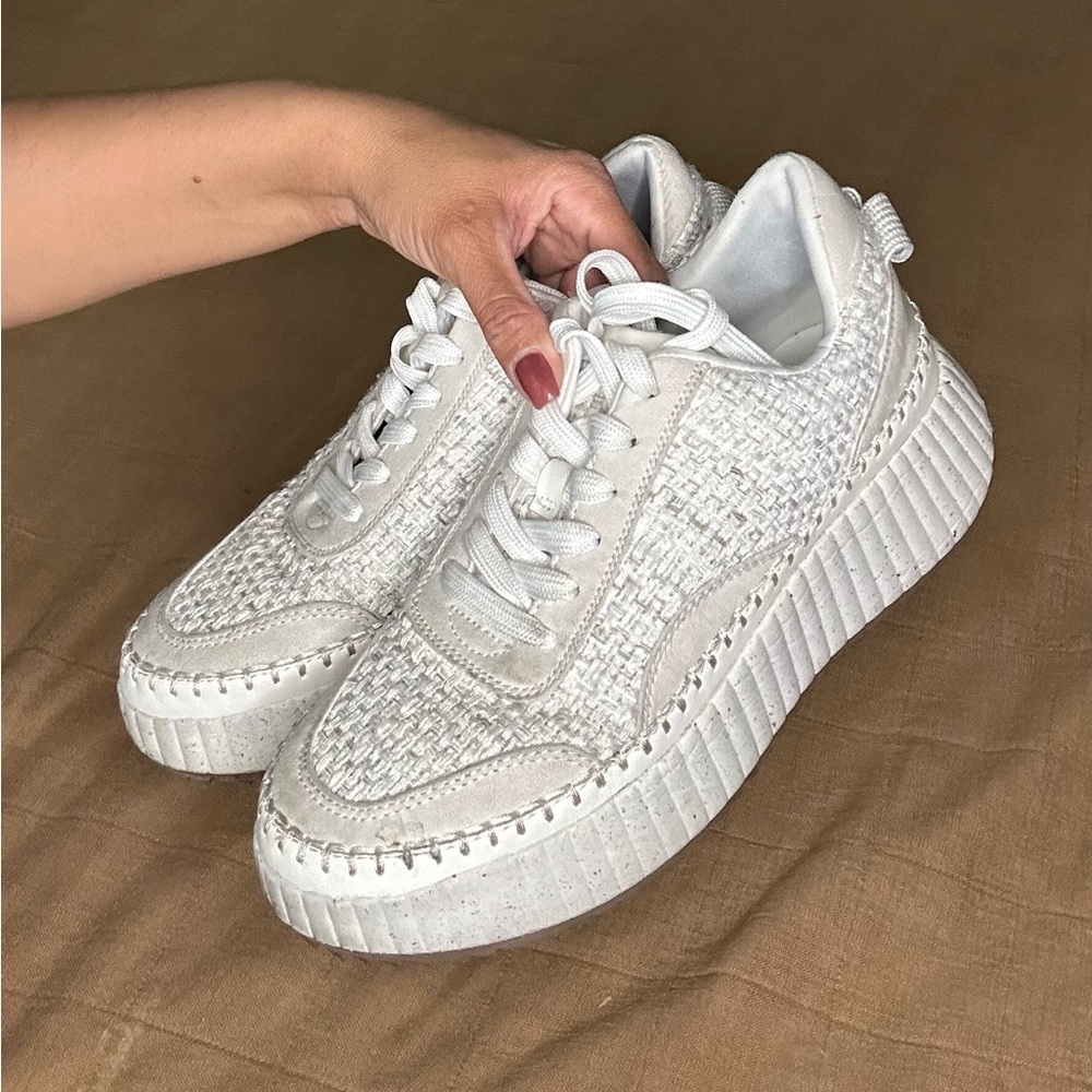 Women's White Platform Sneakers
